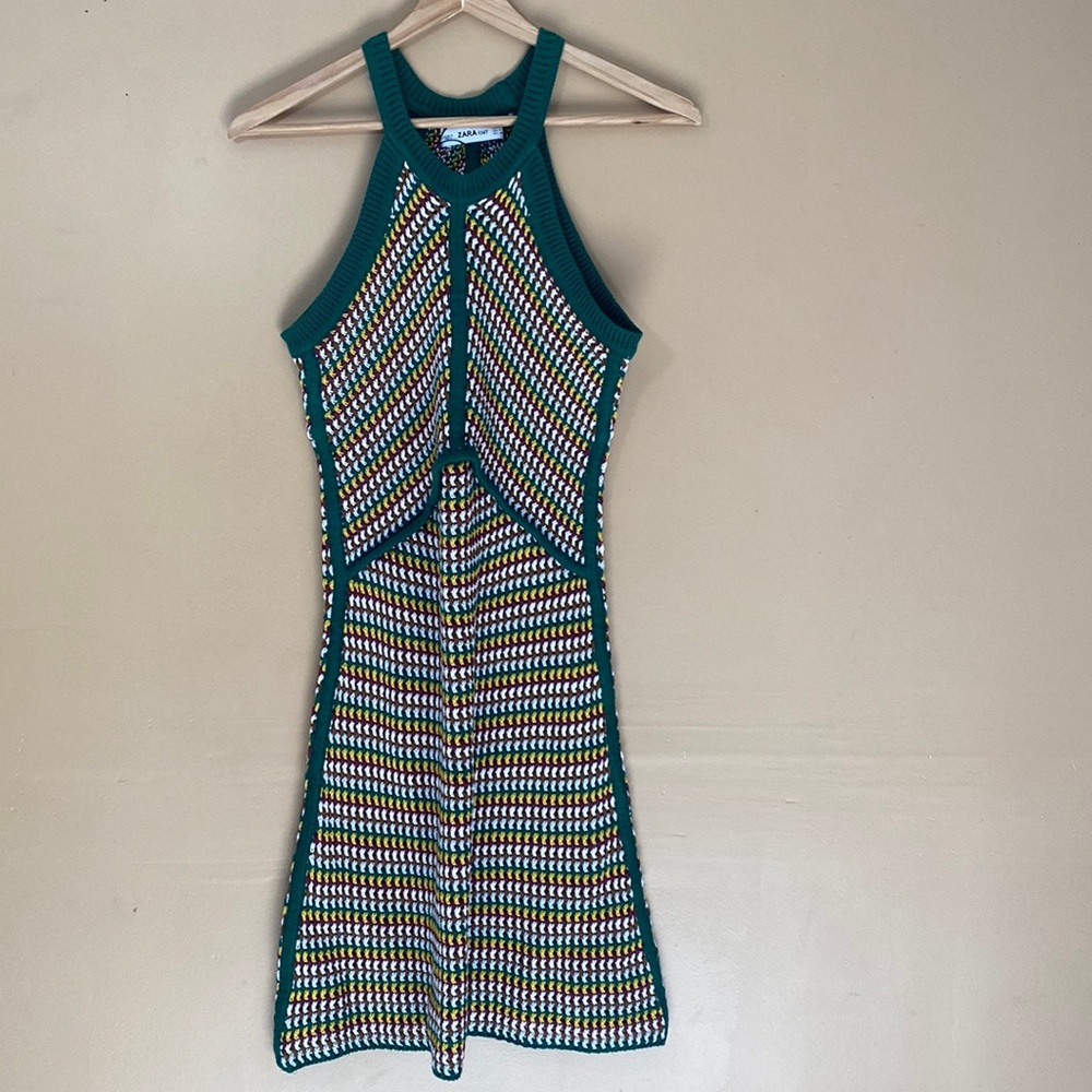 Zara Crochet Knit Dress Size:S